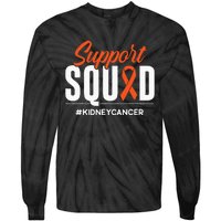 Support Squad Kidney Cancer Awareness Gift Tie-Dye Long Sleeve Shirt