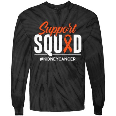 Support Squad Kidney Cancer Awareness Gift Tie-Dye Long Sleeve Shirt