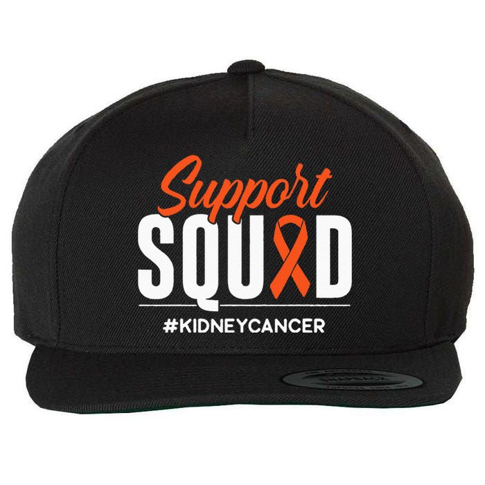 Support Squad Kidney Cancer Awareness Gift Wool Snapback Cap