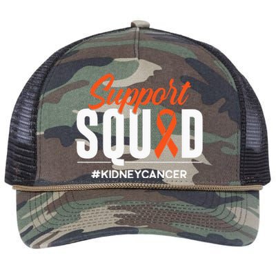 Support Squad Kidney Cancer Awareness Gift Retro Rope Trucker Hat Cap