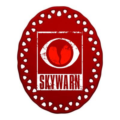 Skywarn Ceramic Oval Ornament