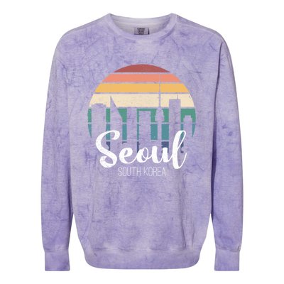 Seoul South Korea Skyline Tourism Gift Colorblast Crewneck Sweatshirt