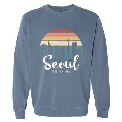 Seoul South Korea Skyline Tourism Gift Garment-Dyed Sweatshirt