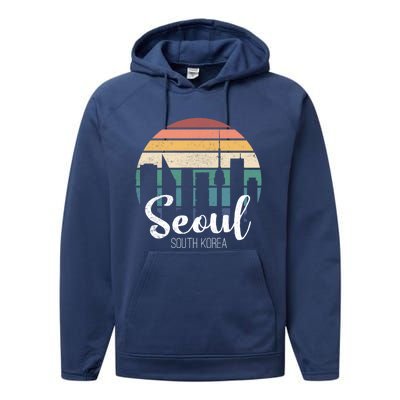 Seoul South Korea Skyline Tourism Gift Performance Fleece Hoodie