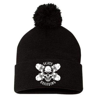 Skateboarding Pom Pom 12in Knit Beanie