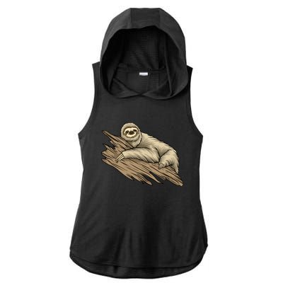 Sloth Ladies PosiCharge Tri-Blend Wicking Draft Hoodie Tank