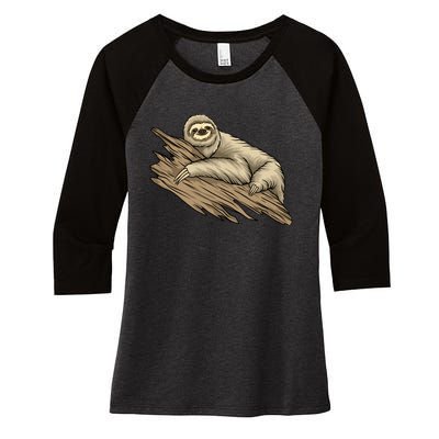 Sloth Women's Tri-Blend 3/4-Sleeve Raglan Shirt