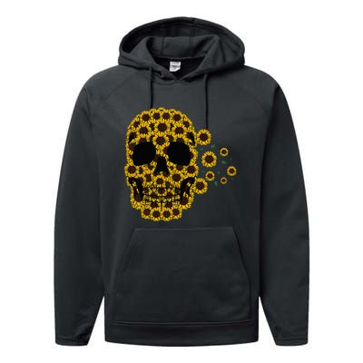 Sunflower Skull Lazy Halloween Costume Cute Skeleton Performance Fleece Hoodie