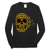 Sunflower Skull Lazy Halloween Costume Cute Skeleton Long Sleeve Shirt