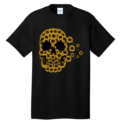 Sunflower Skull Lazy Halloween Costume Cute Skeleton Tall T-Shirt