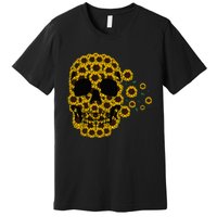 Sunflower Skull Lazy Halloween Costume Cute Skeleton Premium T-Shirt