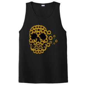 Sunflower Skull Lazy Halloween Costume Cute Skeleton PosiCharge Competitor Tank