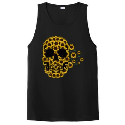 Sunflower Skull Lazy Halloween Costume Cute Skeleton PosiCharge Competitor Tank