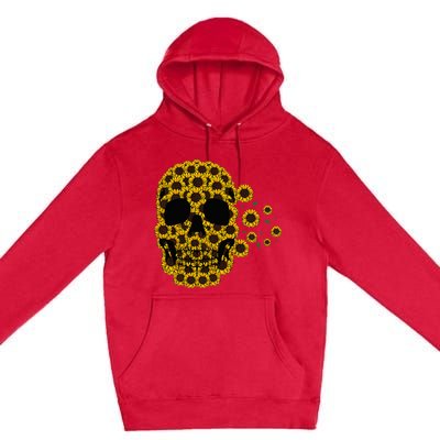 Sunflower Skull Lazy Halloween Costume Cute Skeleton Premium Pullover Hoodie