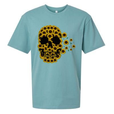 Sunflower Skull Lazy Halloween Costume Cute Skeleton Sueded Cloud Jersey T-Shirt