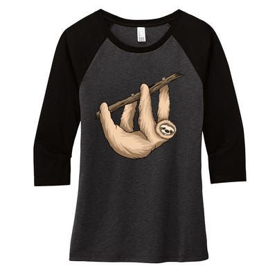 Sloth Women's Tri-Blend 3/4-Sleeve Raglan Shirt