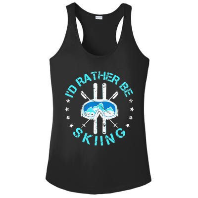 Skiing Skiing Lover I'd Rather Be Skiing Ladies PosiCharge Competitor Racerback Tank