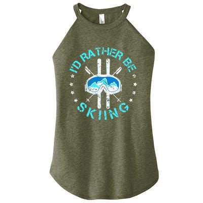 Skiing Skiing Lover I'd Rather Be Skiing Women's Perfect Tri Rocker Tank