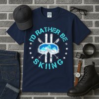 Skiing Skiing Lover I'd Rather Be Skiing Tall T-Shirt