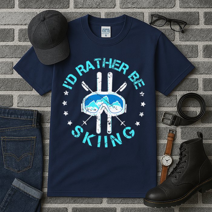 Skiing Skiing Lover I'd Rather Be Skiing Tall T-Shirt