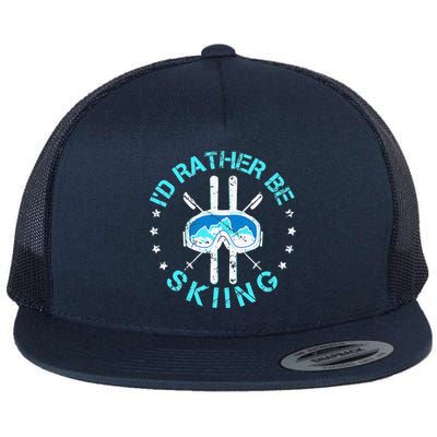 Skiing Skiing Lover I'd Rather Be Skiing Flatbill Hat