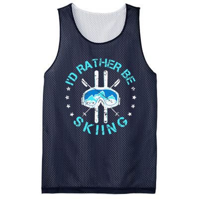 Skiing Skiing Lover I'd Rather Be Skiing Mesh Reversible Basketball Jersey Tank