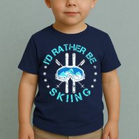 Skiing Skiing Lover I'd Rather Be Skiing Toddler T-Shirt