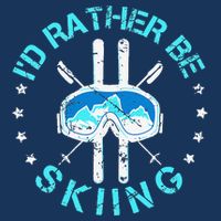 Skiing Skiing Lover I'd Rather Be Skiing Women's V-Neck T-Shirt