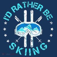 Skiing Skiing Lover I'd Rather Be Skiing Short Acrylic Beanie