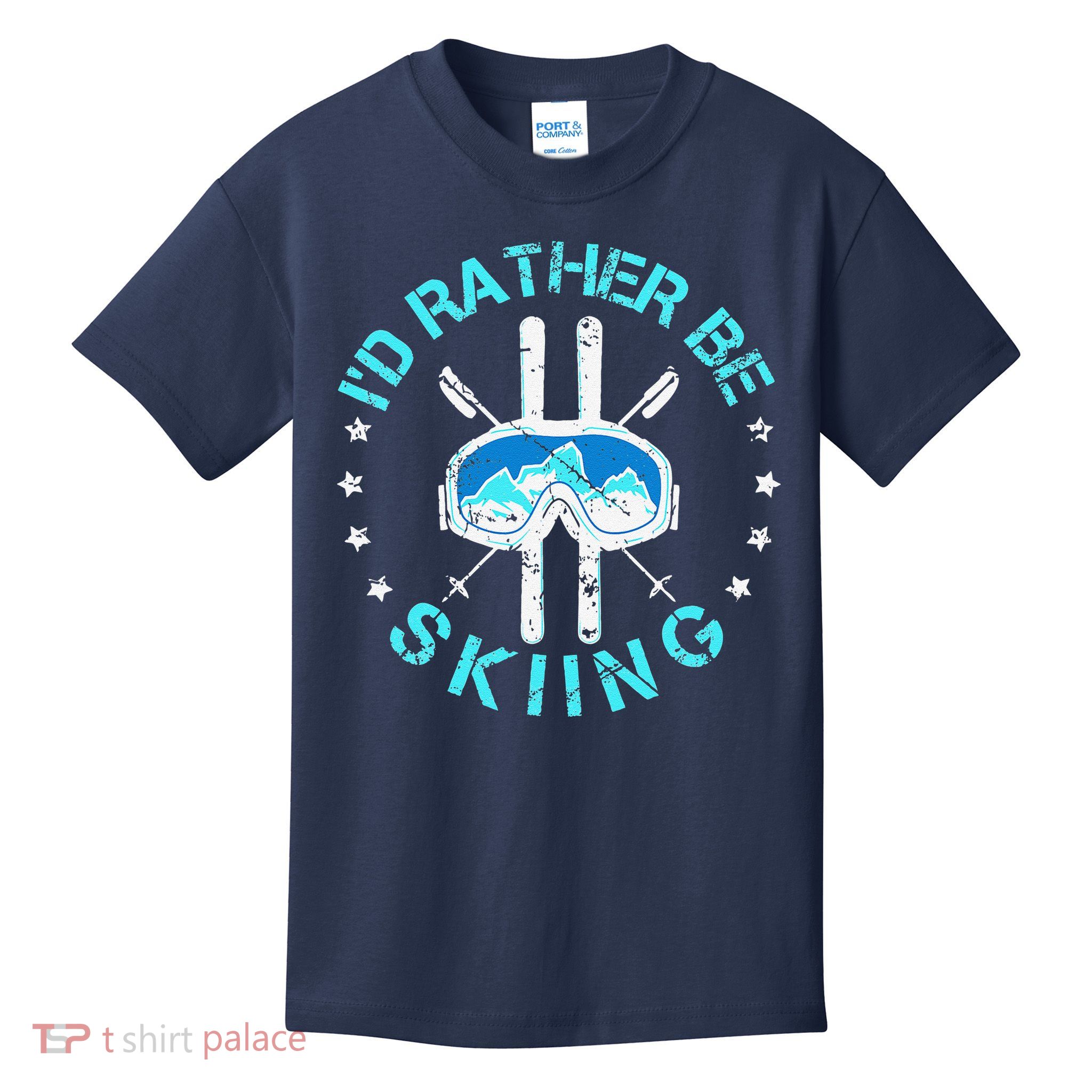 Skiing Skiing Lover I'd Rather Be Skiing Kids T-Shirt