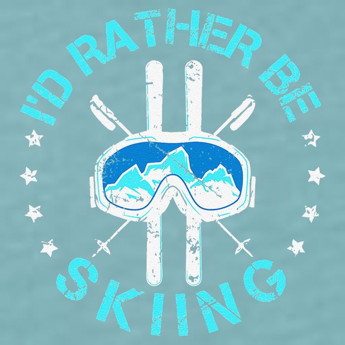 Skiing Skiing Lover I'd Rather Be Skiing Sueded Cloud Jersey T-Shirt