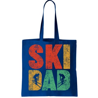 Skiing Sports Lover Retro Style Skiing Ski Dad Fathers Day Cute Gift Tote Bag