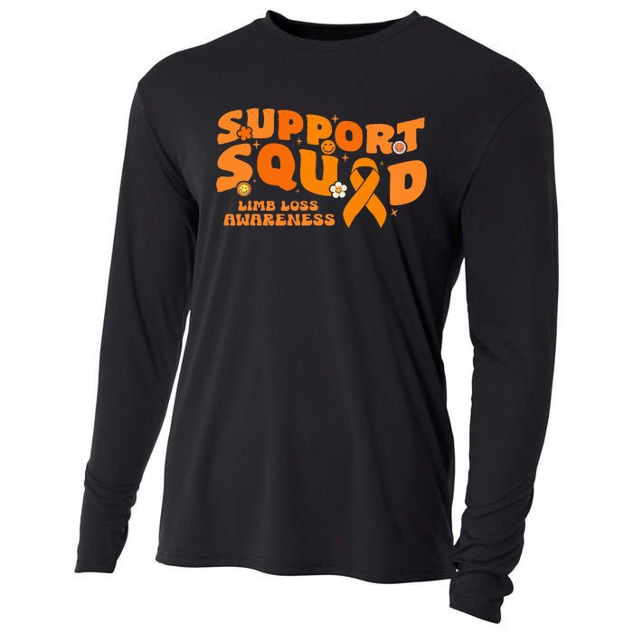 Support Squad Limb Loss Awareness Orange Ribbon Hope Fighter Cooling Performance Long Sleeve Crew