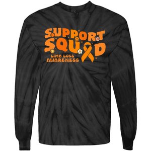 Support Squad Limb Loss Awareness Orange Ribbon Hope Fighter Tie-Dye Long Sleeve Shirt