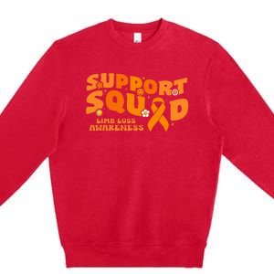 Support Squad Limb Loss Awareness Orange Ribbon Hope Fighter Premium Crewneck Sweatshirt