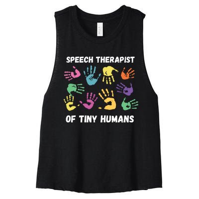 SLP Speech Language Pathology Therapist Women's Racerback Cropped Tank