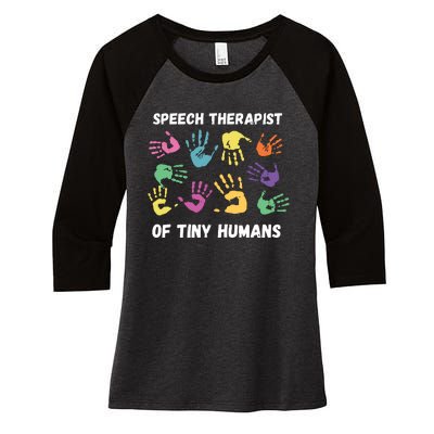 SLP Speech Language Pathology Therapist Women's Tri-Blend 3/4-Sleeve Raglan Shirt