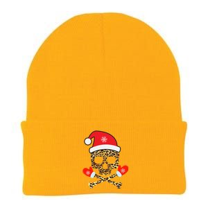 Santa Skull Leopard Christmas Knit Cap Winter Beanie