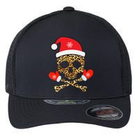 Santa Skull Leopard Christmas Flexfit Unipanel Trucker Cap