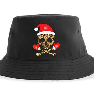 Santa Skull Leopard Christmas Sustainable Bucket Hat