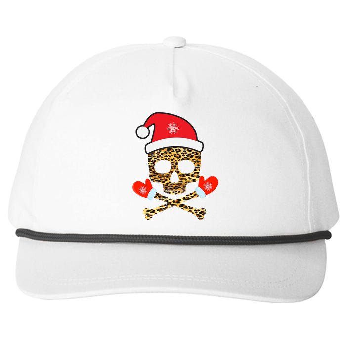 Santa Skull Leopard Christmas Snapback Five-Panel Rope Hat