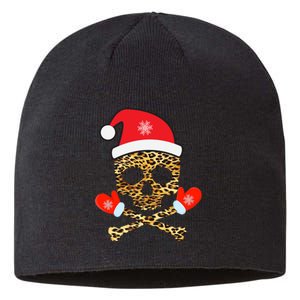 Santa Skull Leopard Christmas Sustainable Beanie