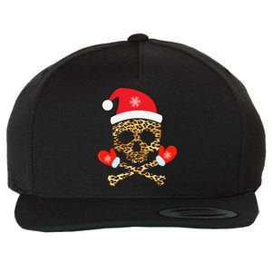 Santa Skull Leopard Christmas Wool Snapback Cap