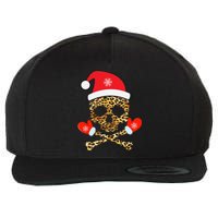 Santa Skull Leopard Christmas Wool Snapback Cap