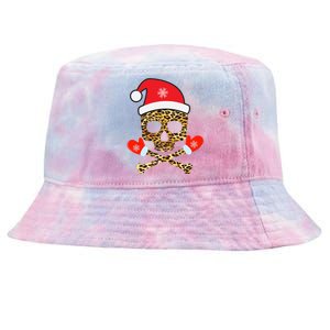 Santa Skull Leopard Christmas Tie-Dyed Bucket Hat