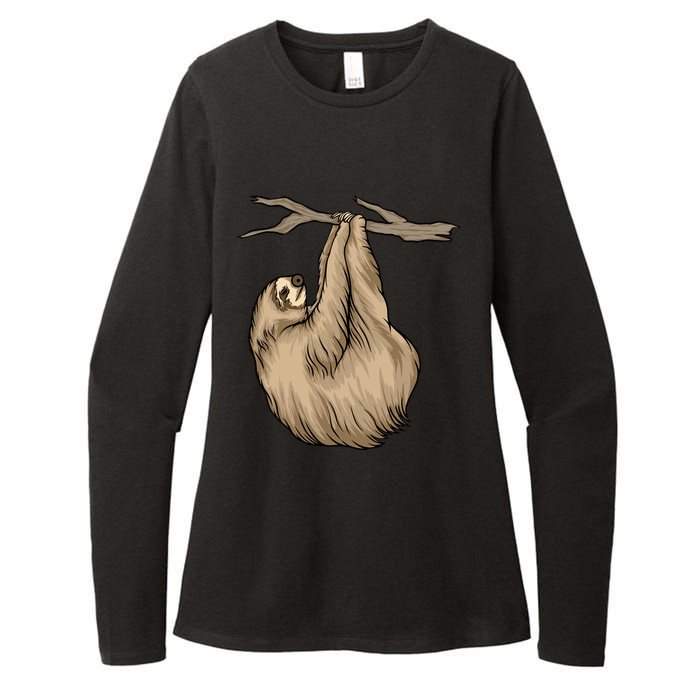 Sloth Womens CVC Long Sleeve Shirt