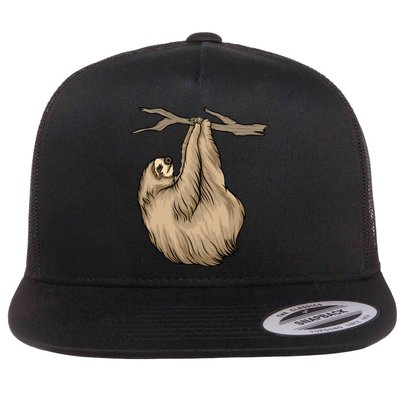 Sloth Flat Bill Trucker Hat