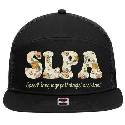 SLPA Speech Language Pathologist Assistant Appreciation 7 Panel Mesh Trucker Snapback Hat