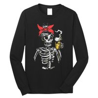 Scary Skeleton Lazy Halloween Costume Long Sleeve Shirt