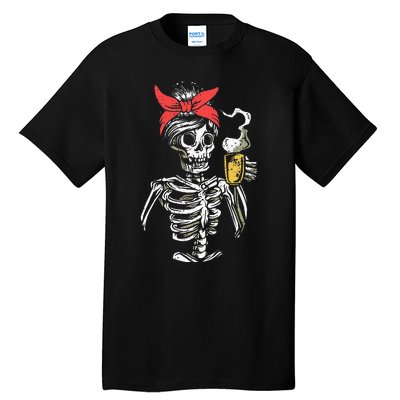 Scary Skeleton Lazy Halloween Costume Tall T-Shirt